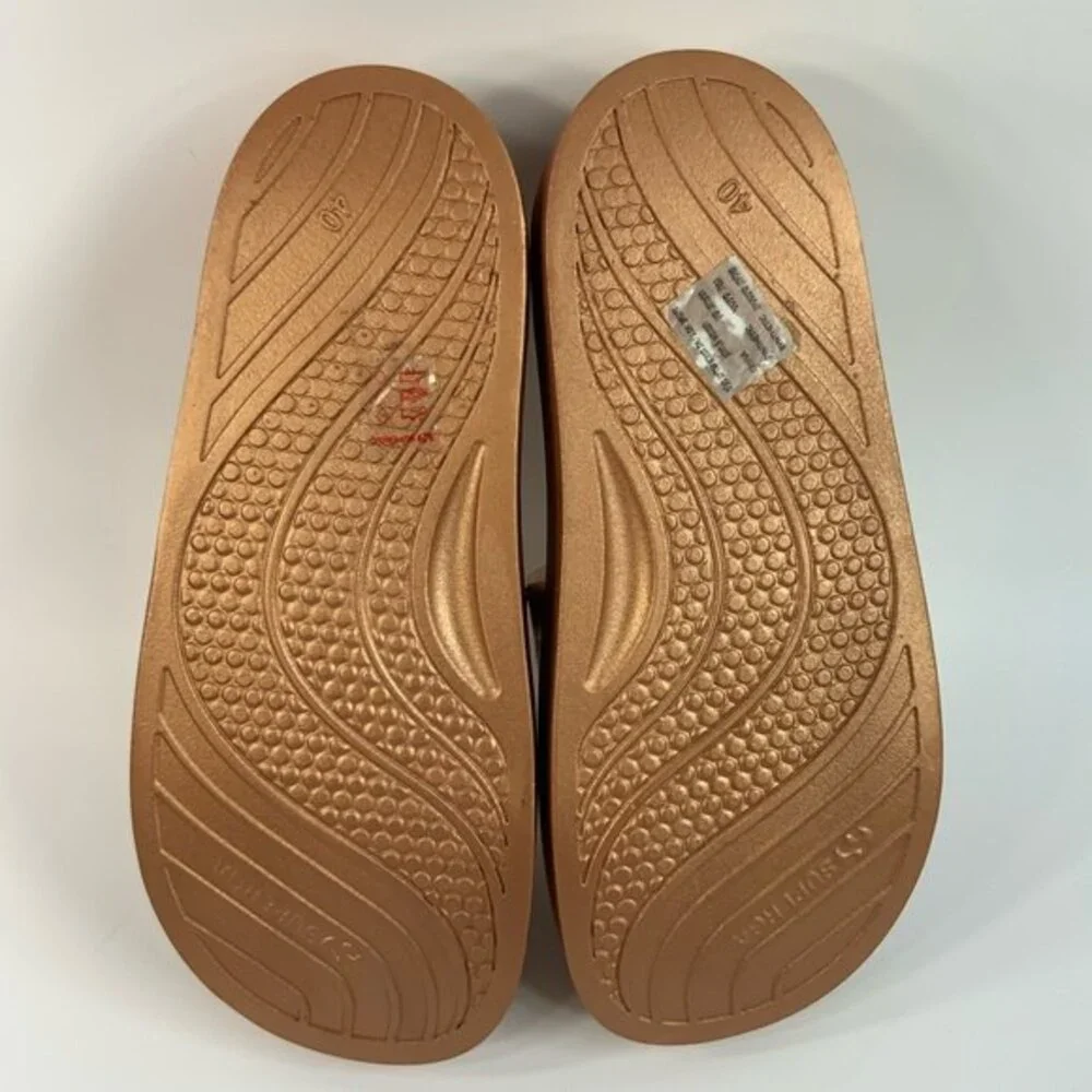 Superga Platform Slide Sandals Rose Gold 40
